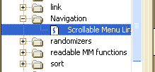 Scrollable Menu Links Snippet in Snippets Panel