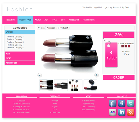 Fashion Template Product Page