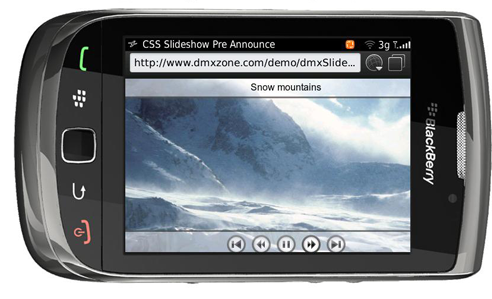 Blackberry css slideshow