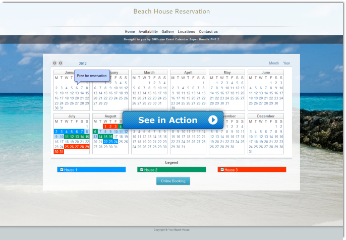Online Reservation System with Event Calendar Super Bundle PHP