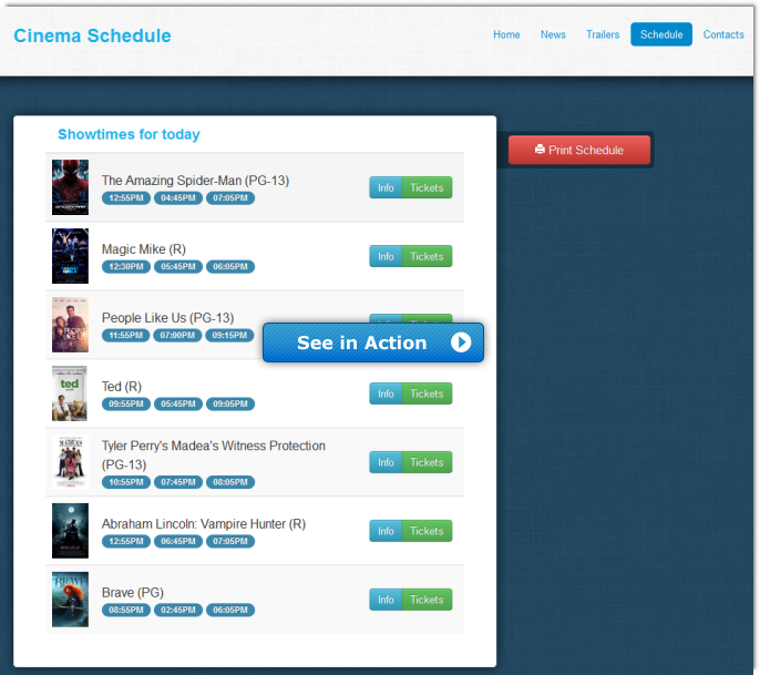 Cinema Schedule Demo