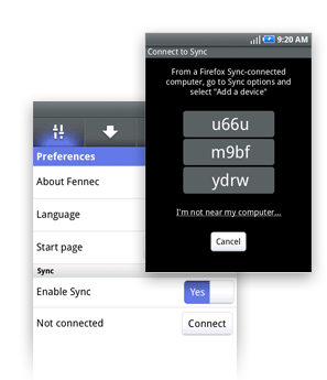 Firefox Mobile Sync