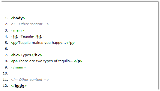 what is the purpose of the main element in html5