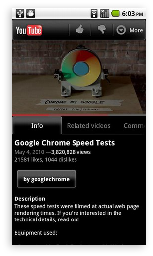 YouTube app Android