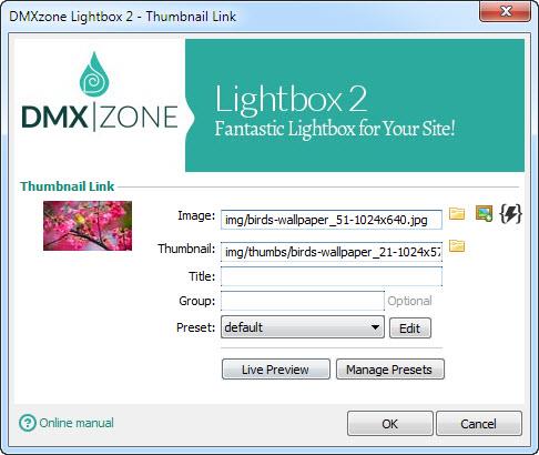 Single thumbnail lightbox